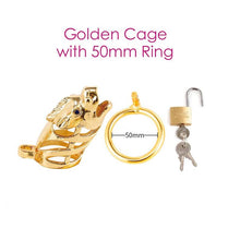 Load image into Gallery viewer, Golden Dragon Cock Cage Chastity Lock Cuckold Dick Penis BDSM Restraint Fetish Submissive Adult Toys Sex Toys Bondage Gear
