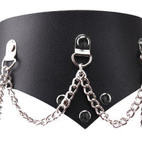 Load image into Gallery viewer, Black Bondage Fetish Collar BDSM Leather Restraints Cuffs Set Sex Toy Adult 50 Shades Chain Dom Sub
