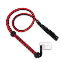 Load image into Gallery viewer, Black Red Leather Whip 5 Feet Long Flog Flogger Sex Toy Bondage BDSM Naughty Kinky Black
