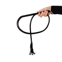 Load image into Gallery viewer, 4.5 Feet Long Black Leather Whip Flog Flogger Sex Toy Bondage BDSM Naughty Kinky
