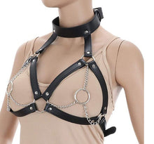 Load image into Gallery viewer, Erotic Bondage Lingerie Cage Bra Harness Chain Restraints Gothic Belt Dominatrix BDSM Adult Kinky Sexy Set
