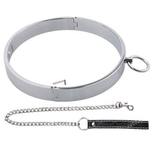Load image into Gallery viewer, Bondage Dog Collar &amp; Leash BDSM Stainless Steel Metal with Lock and Key Restraints Cuffs Set Sex Toy Adult 50 Shades
