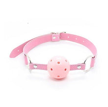 Load image into Gallery viewer, Leather Mouth Ball Gag Bondage BDSM Pink Adjustable Breathable Sex Adult Toys Restraints Kinky Set

