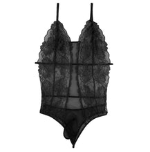 Load image into Gallery viewer, Erotic Mens Lingerie Black Lace Sheer Role Play Sissy Cuckold Cuck Sub Submissive Cross dresser Gay Men BDSM Adult Kinky Sexy Set Club Wear
