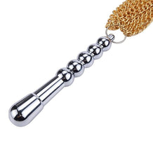 Load image into Gallery viewer, Metal Chain Whip Aluminium Flog Flogger Fetish Slave Sub Dom Sex Toy Bondage BDSM Naughty Kinky Gold
