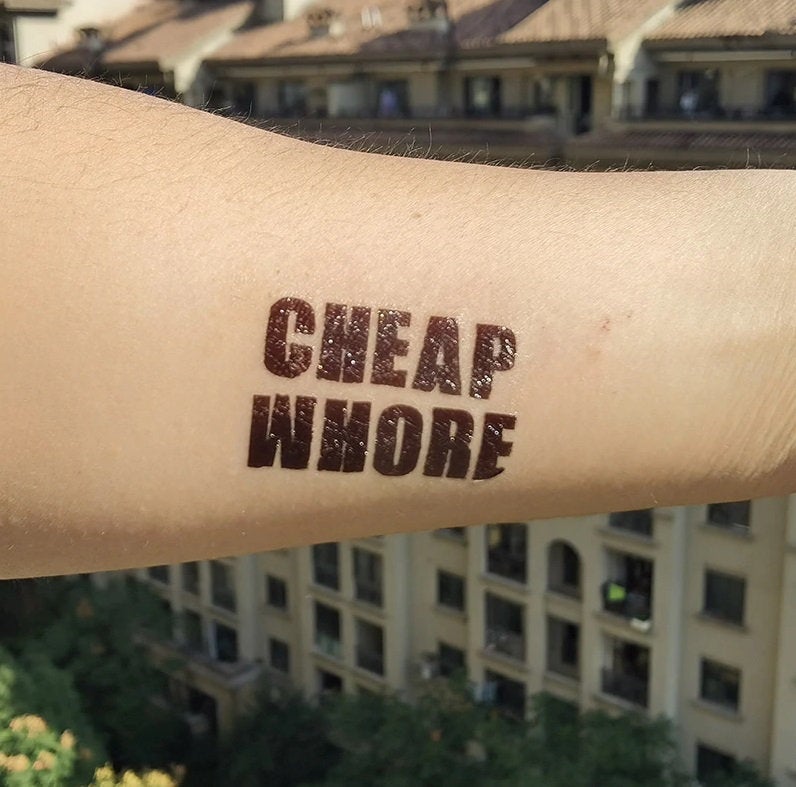 3 PACK - Cheap Whore Temporary Tattoo Bondage BDSM Adult Sex Submissive Dom Sub Cuckold Fetish for Hotwife cuckold Swinger Lifestyle