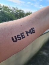 Load image into Gallery viewer, 3 PACK - Use Me Temporary Tattoo Bondage BDSM Adult Sex Submissive Dom Sub Slut Cuckold Fetish for Hot wife cuckold Swinger Lifestyle
